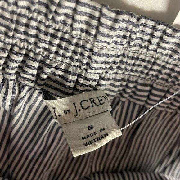 J crew tie waist short stripe in organic cotton size 8 women’s NWT - Picture 3 of 4